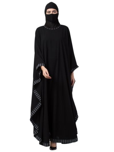 Kaftan Abaya With Striped Border