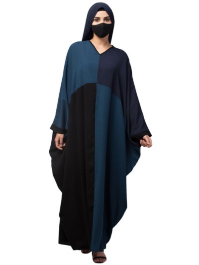 Color-Blocked Kaftan Abaya