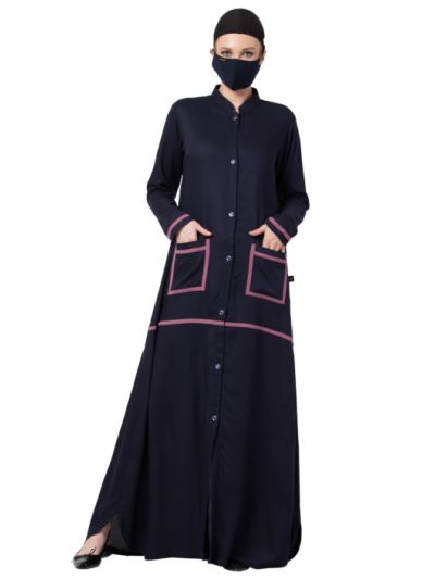 Front Open-Modest Dress In Rayon Fabric