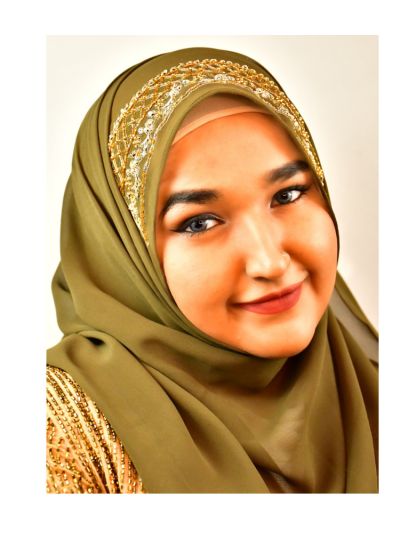 Mehendi Al-Firdaus Zardozi Handwork Hijab