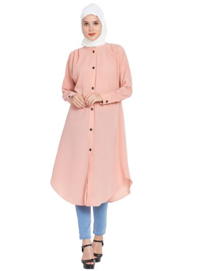 Front Open Kurti with Pleats on Shoulders