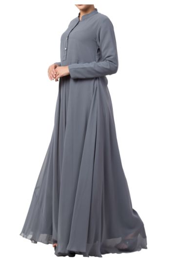 Abaya Length Dress For Muslim Woman in Dual Layer