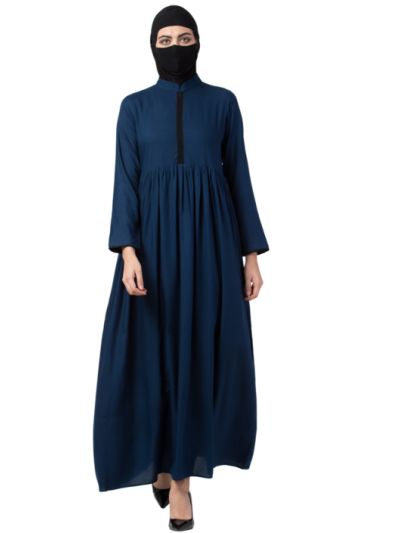 Elegant and Modest Blue Dress