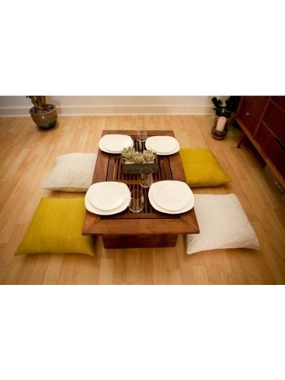 Low Dining Table 4 Seater with Pillow