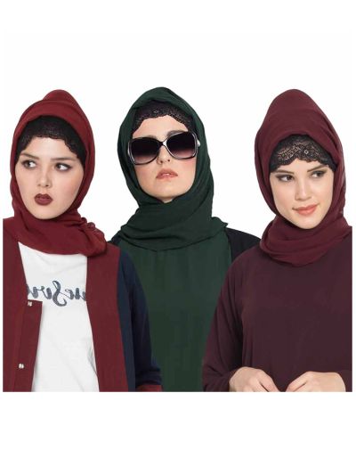 Combo Super Fine Georgette Hijab (Set of 3)
