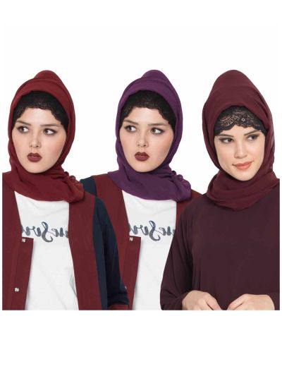 Combo Super Fine Georgette Hijab (Set of 3)