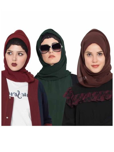 Combo Super Fine Georgette Hijab (Set of 3)