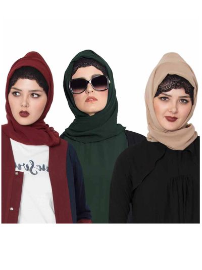 Combo Super Fine Georgette Hijab (Set of 3)