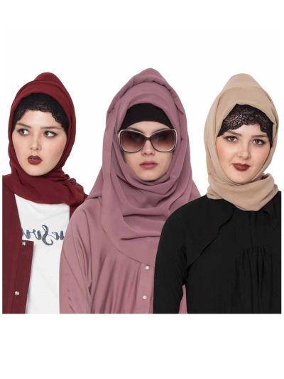 Combo Super Fine Georgette Hijab (Set of 3)