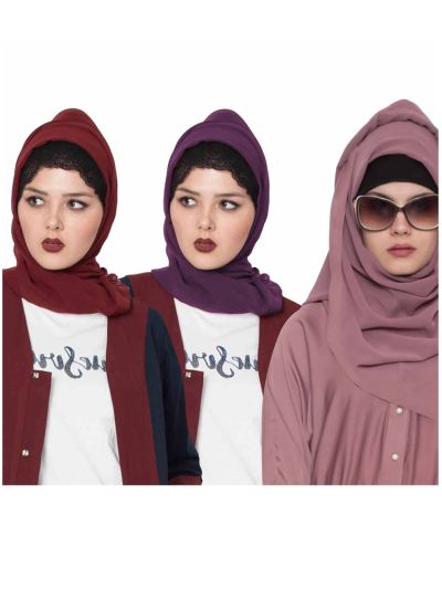 Combo Super Fine Georgette Hijab (Set of 3)