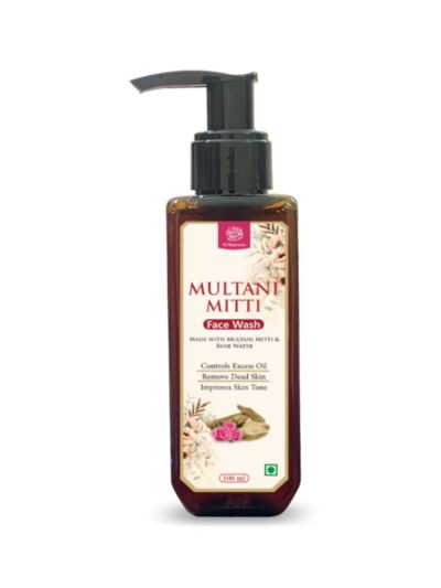 AL MASNOON Multani Mitti Face Wash With Rose Water For Oil Control & Acne 100ml (Pack of 1) 100% Natural/Sls & Paraben Free