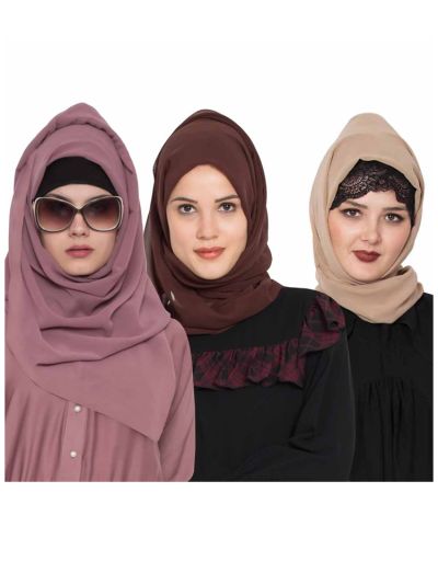 Combo Super Fine Georgette Hijab (Set of 3)
