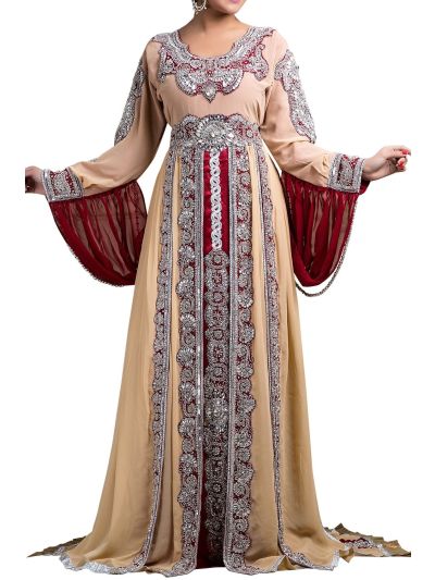 Dual Color Wedding Kaftan Abaya 