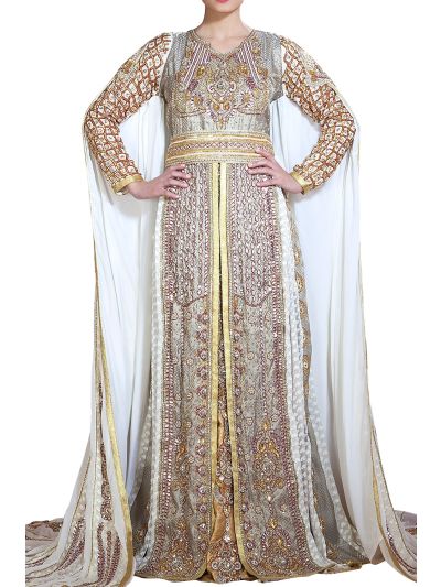 Contemporary Classy Gold  Modern Wedding Kaftan
