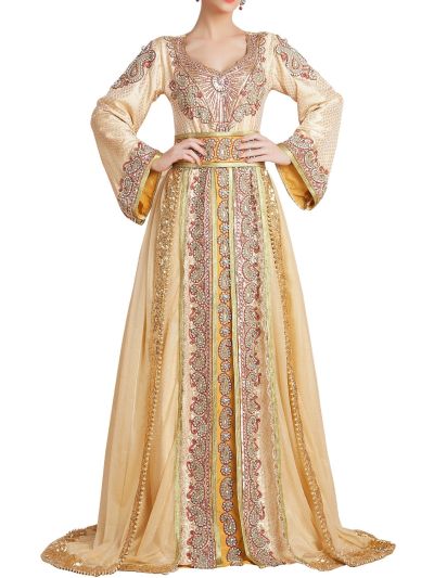 Designer Hand beaded Dubai Party Wedding Kaftan
