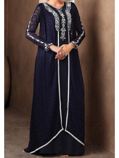 Exquisite Dark Blue Kaftan 
