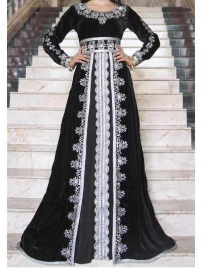 Black Embroidered Arabic Style Abaya