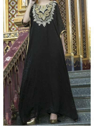 Black Hand Made Arabic Style Kaftan
