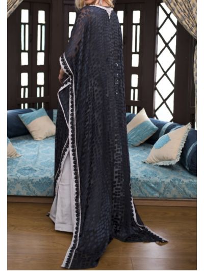 Dark Grey Hand Made Designer Dubai Style Kaftan