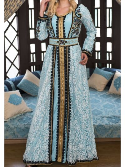 Aqua Blue Moroccan Wedding Abaya