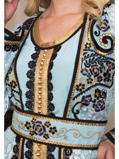Aqua Blue Moroccan Wedding Abaya