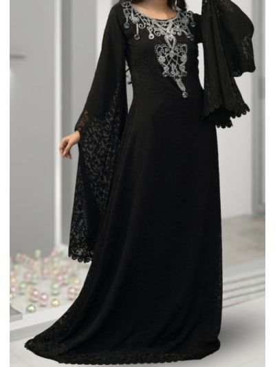 Black Long Sleeve Moroccan Style Abaya