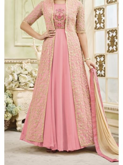 Multi Color Silk Embroidered Anarkali Salwar Kameez