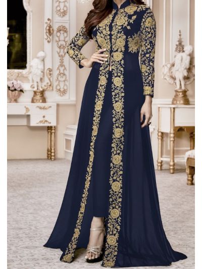 Multi Color Stylish Embroidered Anarkali Salwar Kameez
