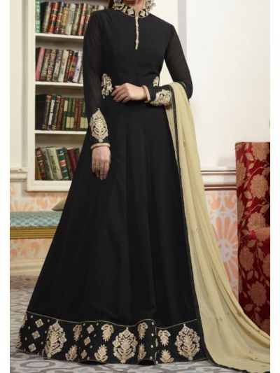 Black Floor Length Anarkali Salwar Kameez