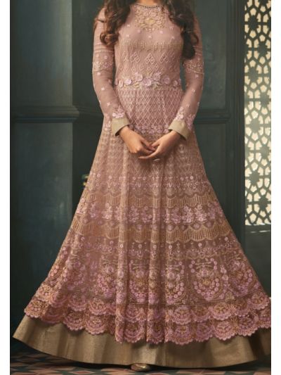 Pink Embroidered Anarkali Salwar Kameez