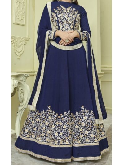 Blue Embroidered Anarkali Salwar Kameez