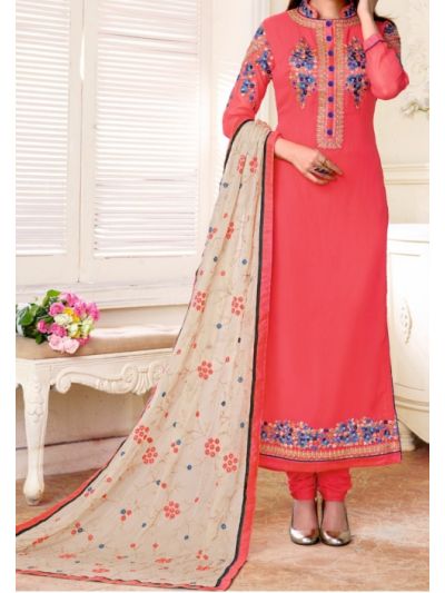 Pink Art Designer Embroidered Anarkali Salwar Kameez