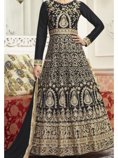 Multi Color Art Silk Embroidered Anarkali Salwar Kameez