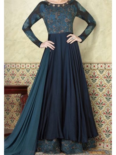 Teal Anarkali Salwar Kameez