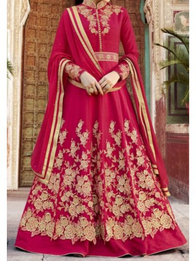 Pink Designer Embroidered Anarkali Salwar Kameez