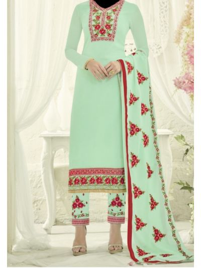 Sea Green Heavy Embroidered Salwar Kameez