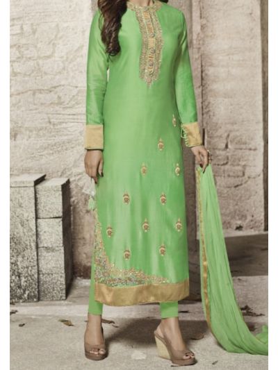 Green Heavy Embroidered Salwar Kameez