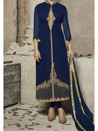 Blue Heavy Embroidered Salwar Kameez