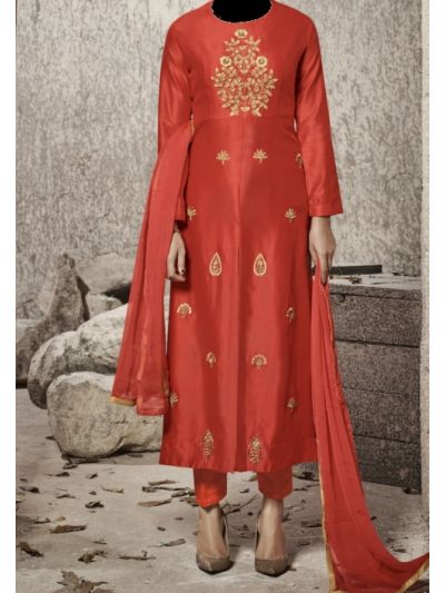 Red Heavy Embroidered Salwar Kameez