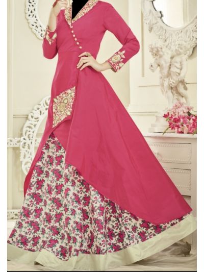 Pink Embroidered Anarkali Salwar Kameez