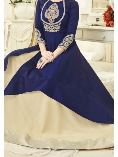 Blue Designer Embroidered Anarkali Salwar Kameez