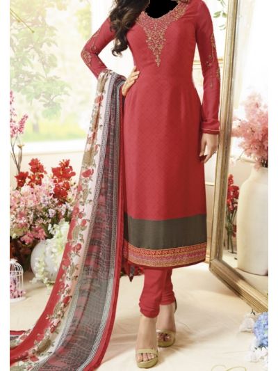 Red Embroidered Salwar Kameez