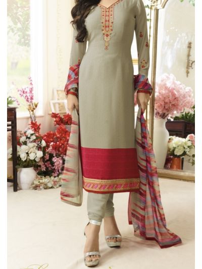 Grey Embroidered Salwar Kameez