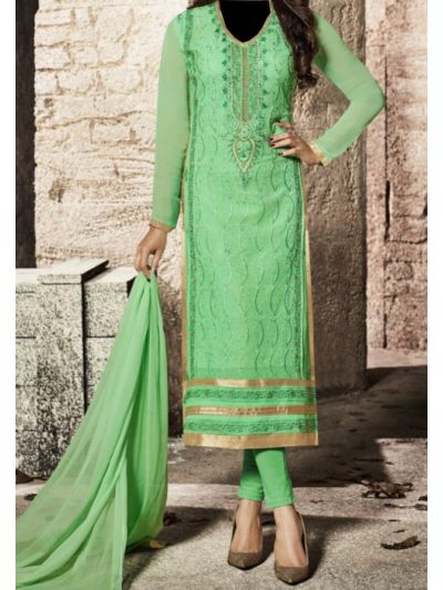 Green Embroidered Salwar Kameez