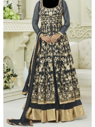 Multi Color Heavy Embroidered Anarkali Salwar Kameez