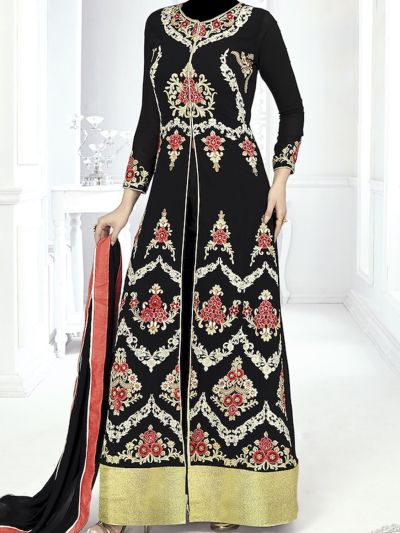 Heavy Embroidered Black Anarkali Salwar Kameez