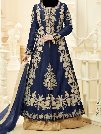 Navy Blue Designer Style Salwar Kameez