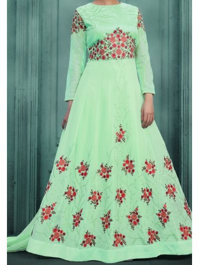 Green Embroidered Anarkali Salwar Kameez