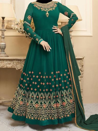 Green Georgette Designer Salwar Kameez