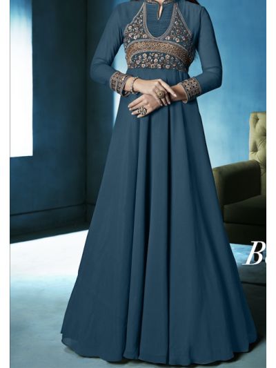Stylish Blue Heavy Embroidered Salwar Kameez